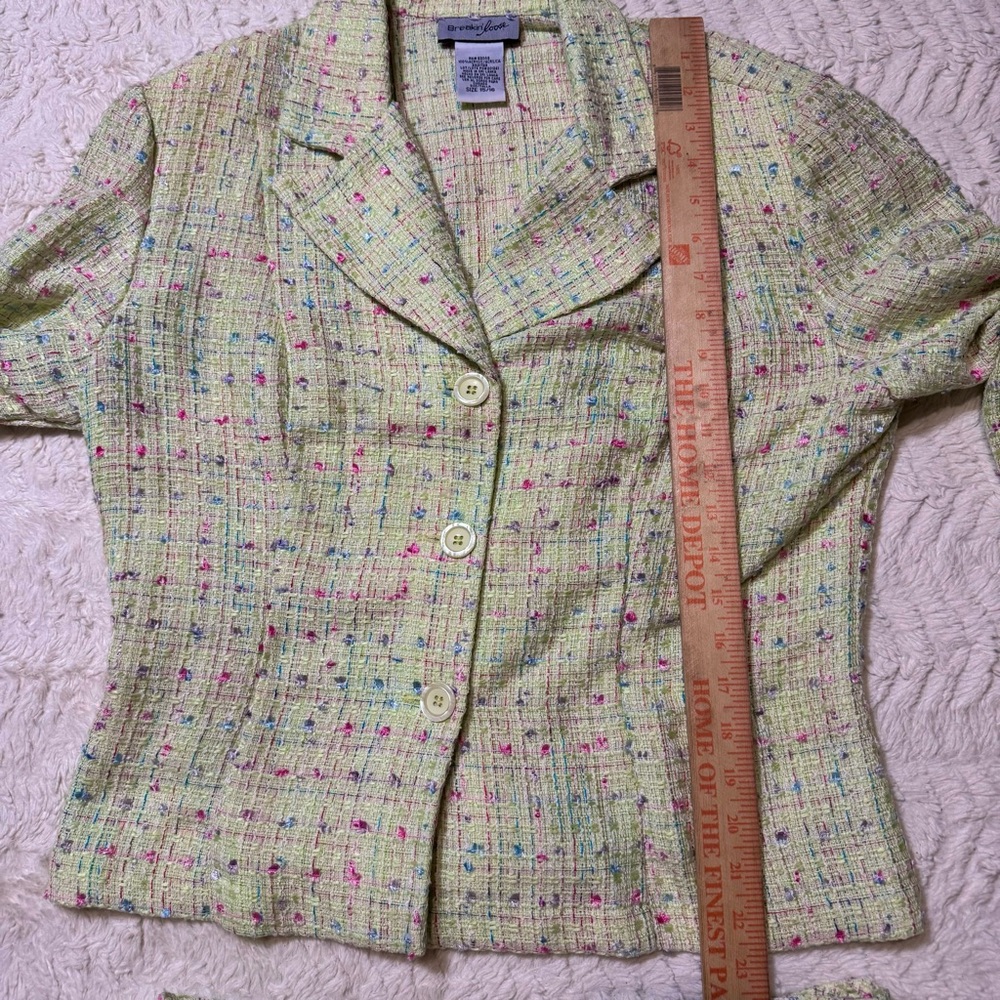 Vintage Breakin’ Loose Tweed 2-Piece Skirt Suit 15/16Yellow Pastel NWT Deadstock - Picture 5 of 12